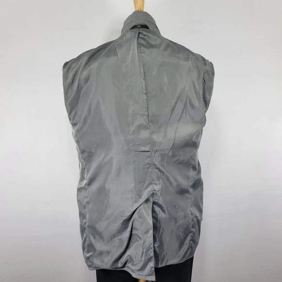 Saddelbred Men's Sport Coat Blazer Two Button Gray Polyester Viscose‎ 48R